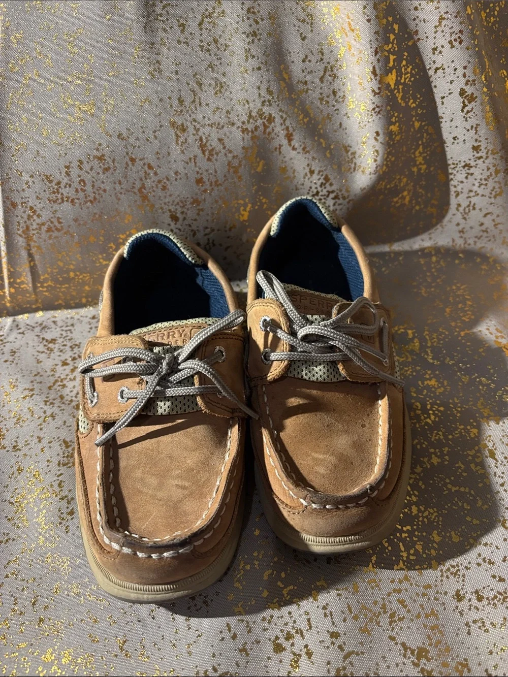 Sperry Tan Suede Lace-Up Boat Shoes
